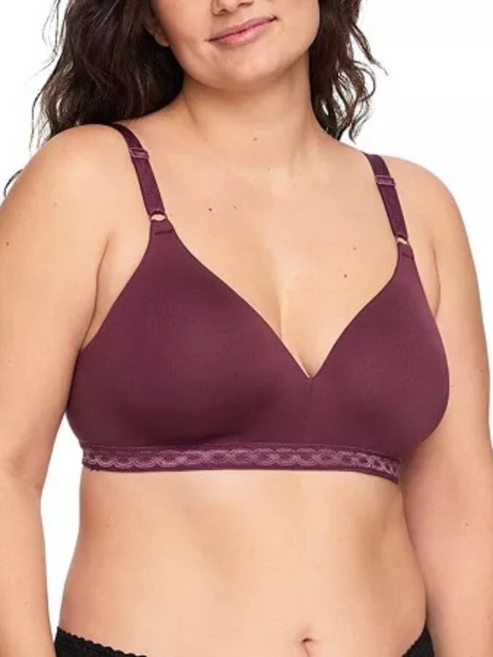#2280 Warner's Women's Cloud 9 Wire Free Contour Bra in Burgandy